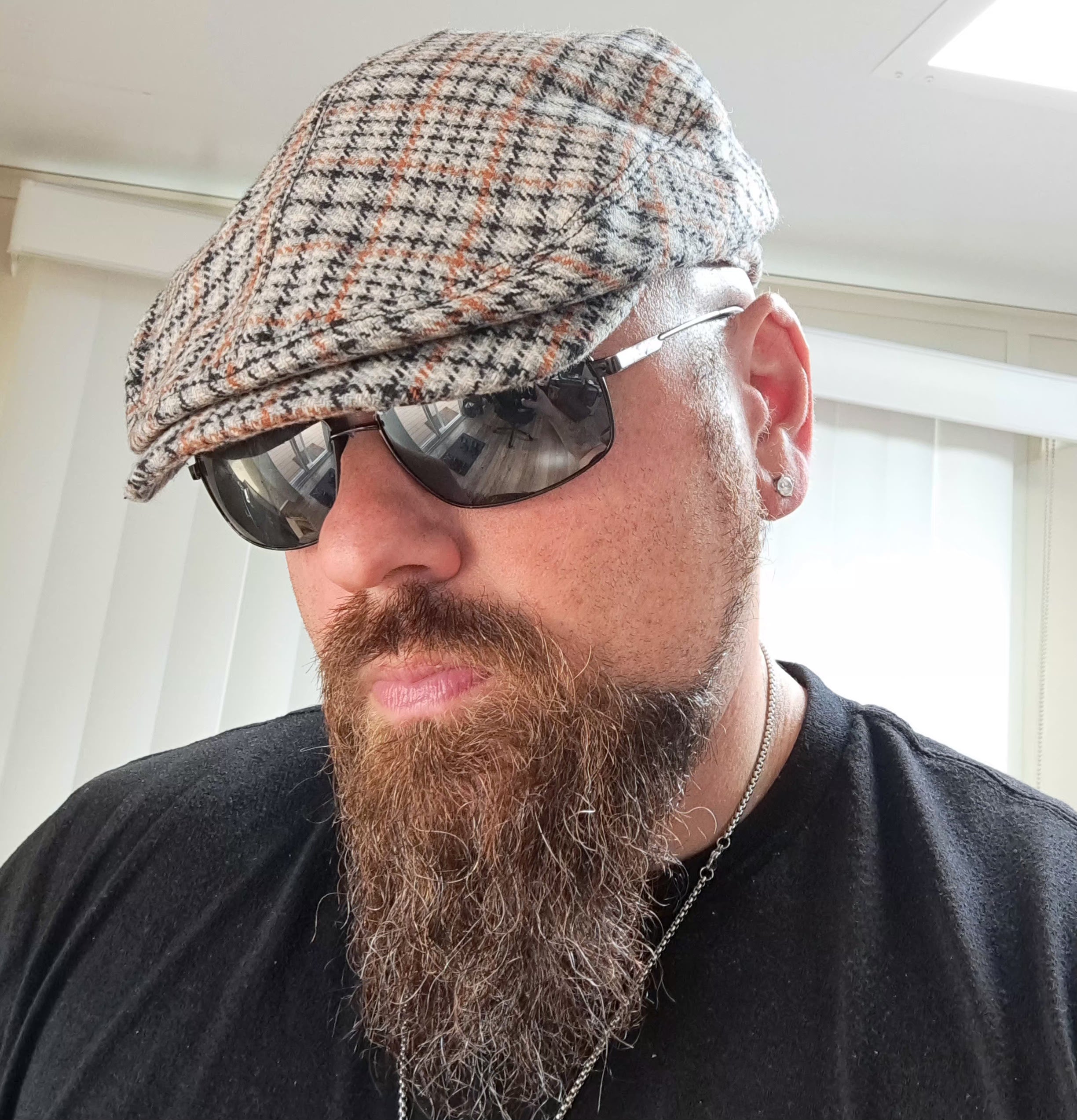 Grey Plaid Flat Cap