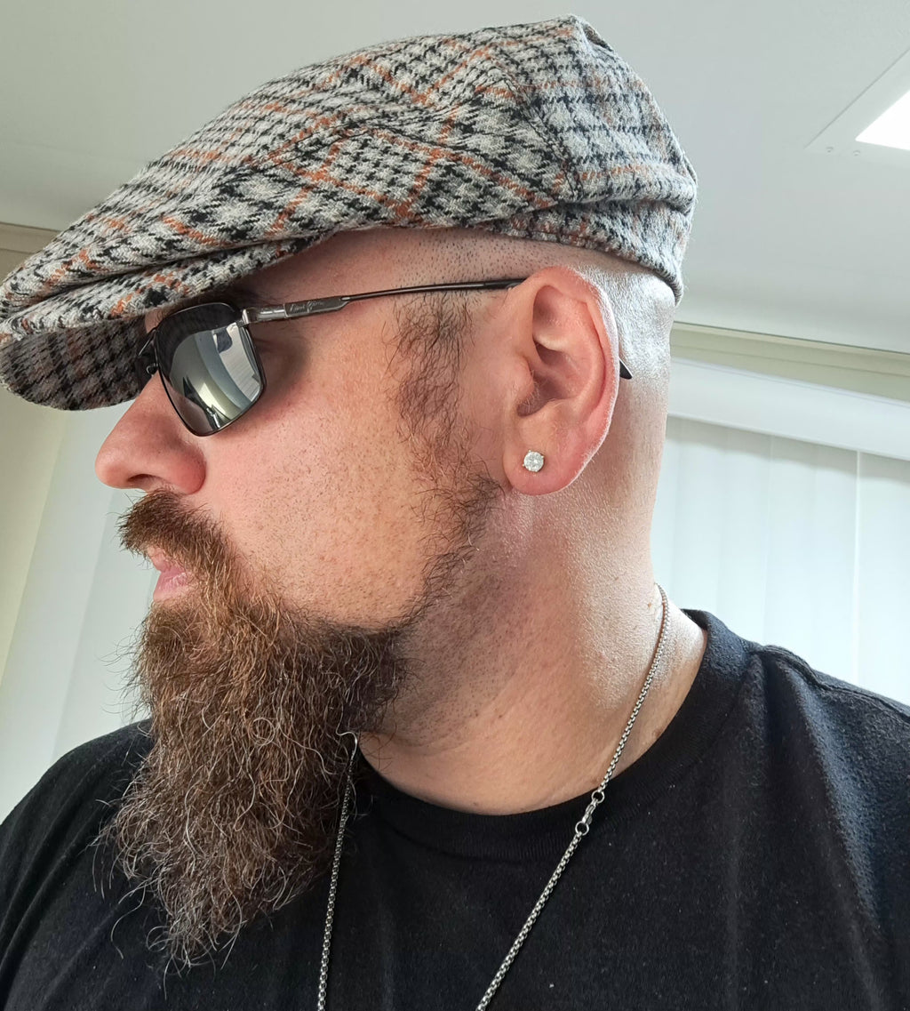 Grey Plaid Flat Cap