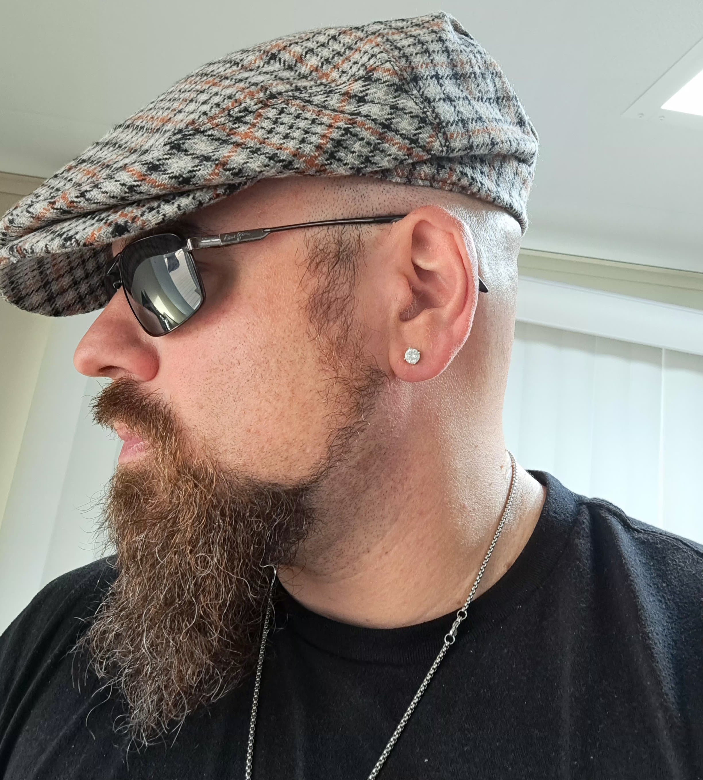 Grey Plaid Flat Cap