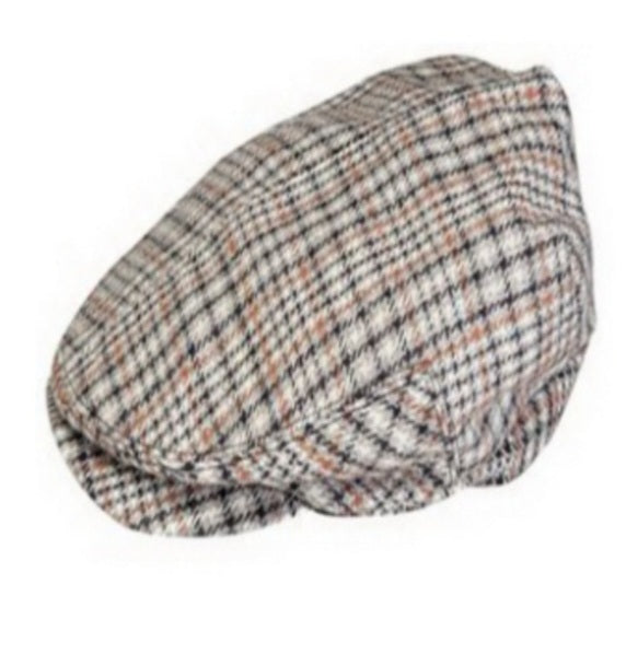 Grey Plaid Flat Cap