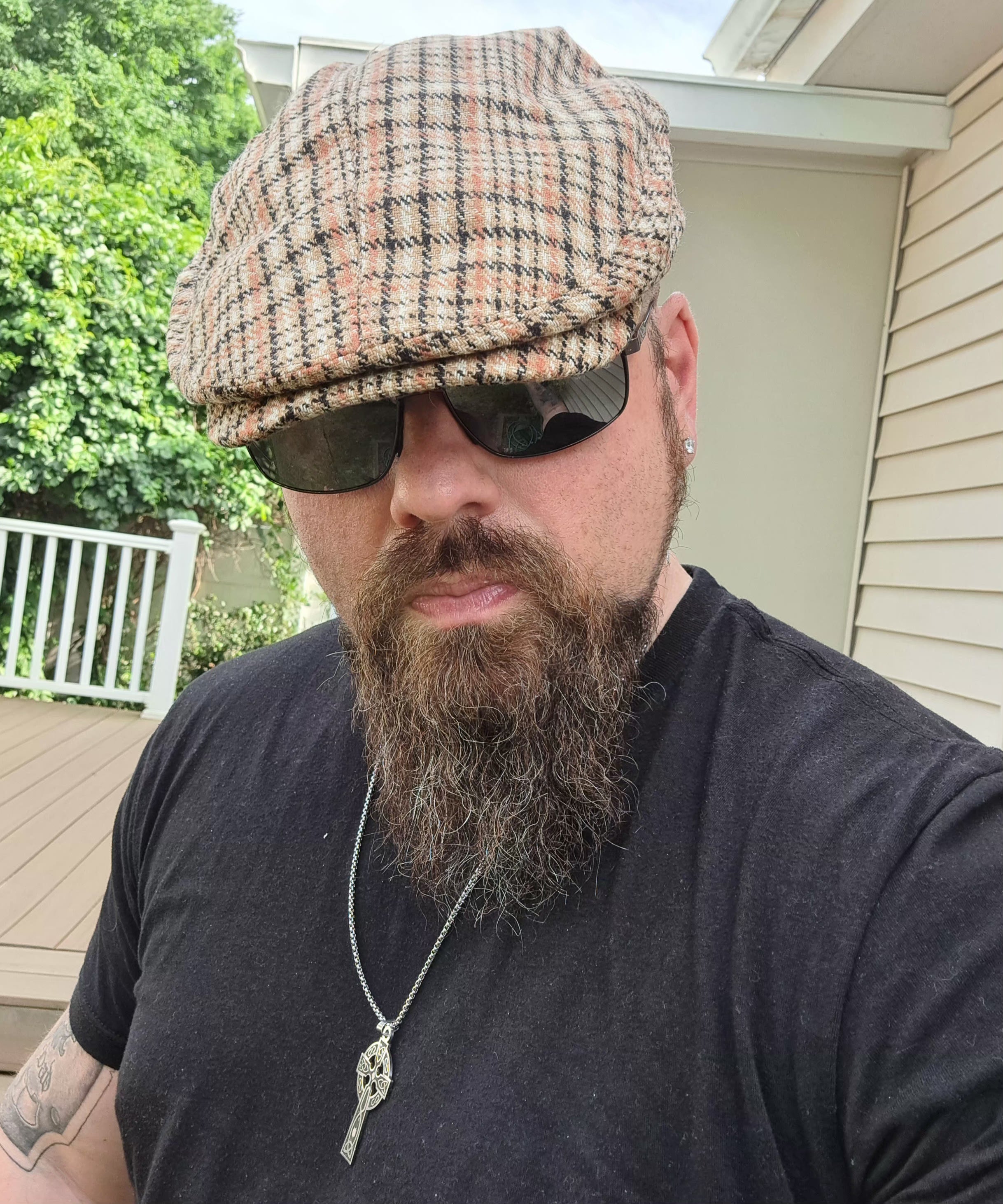 Brown Plaid Flat Cap
