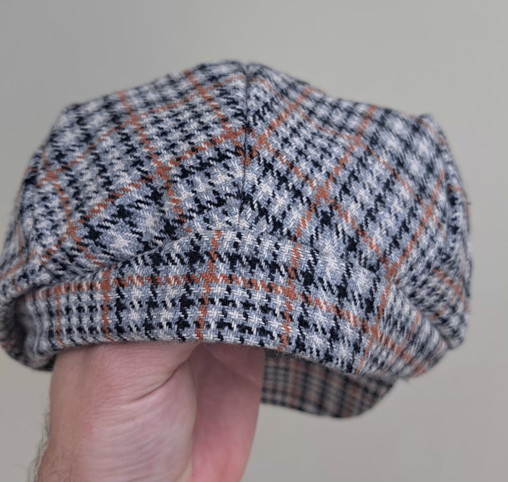 Grey Plaid Flat Cap