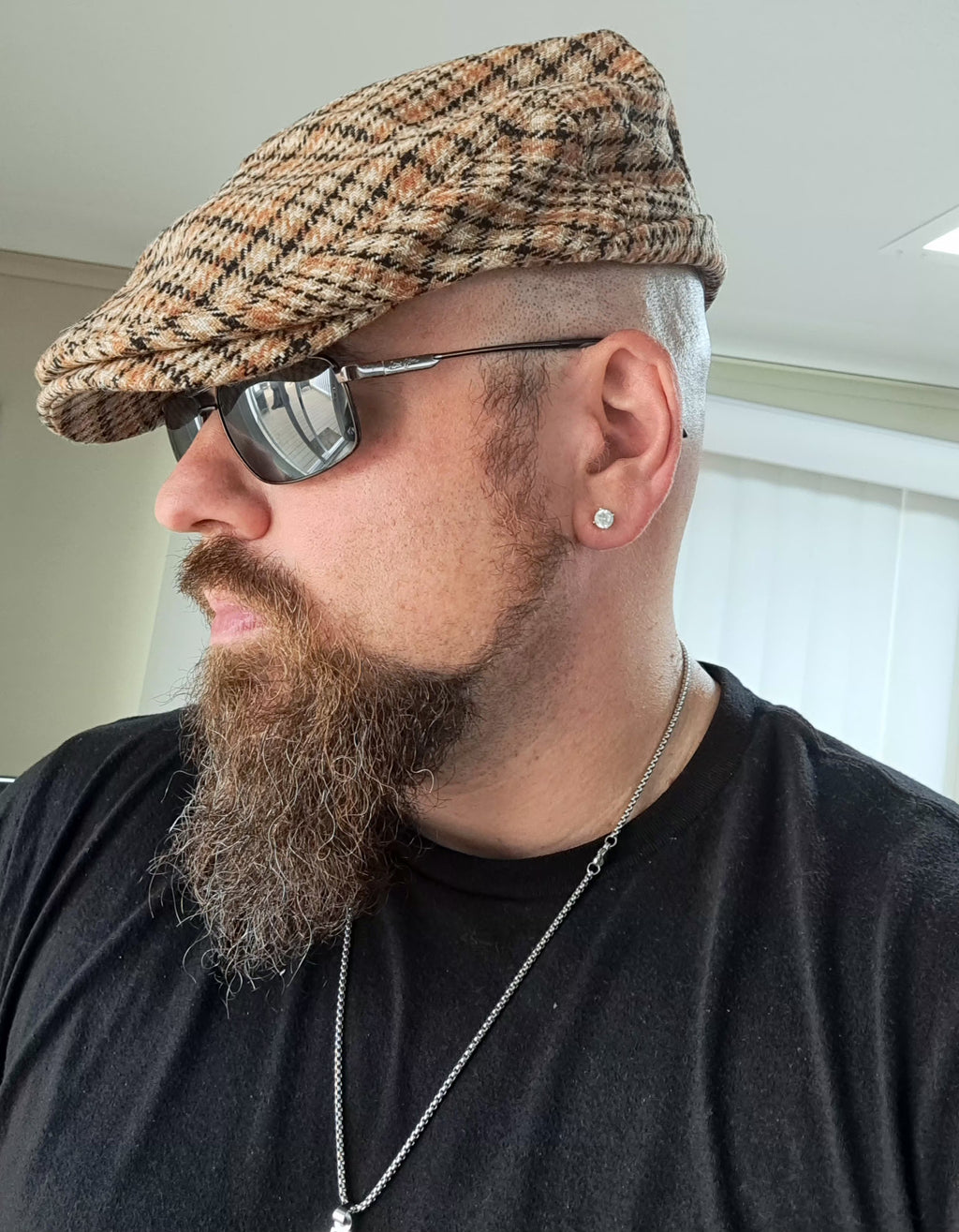 Brown Plaid Flat Cap