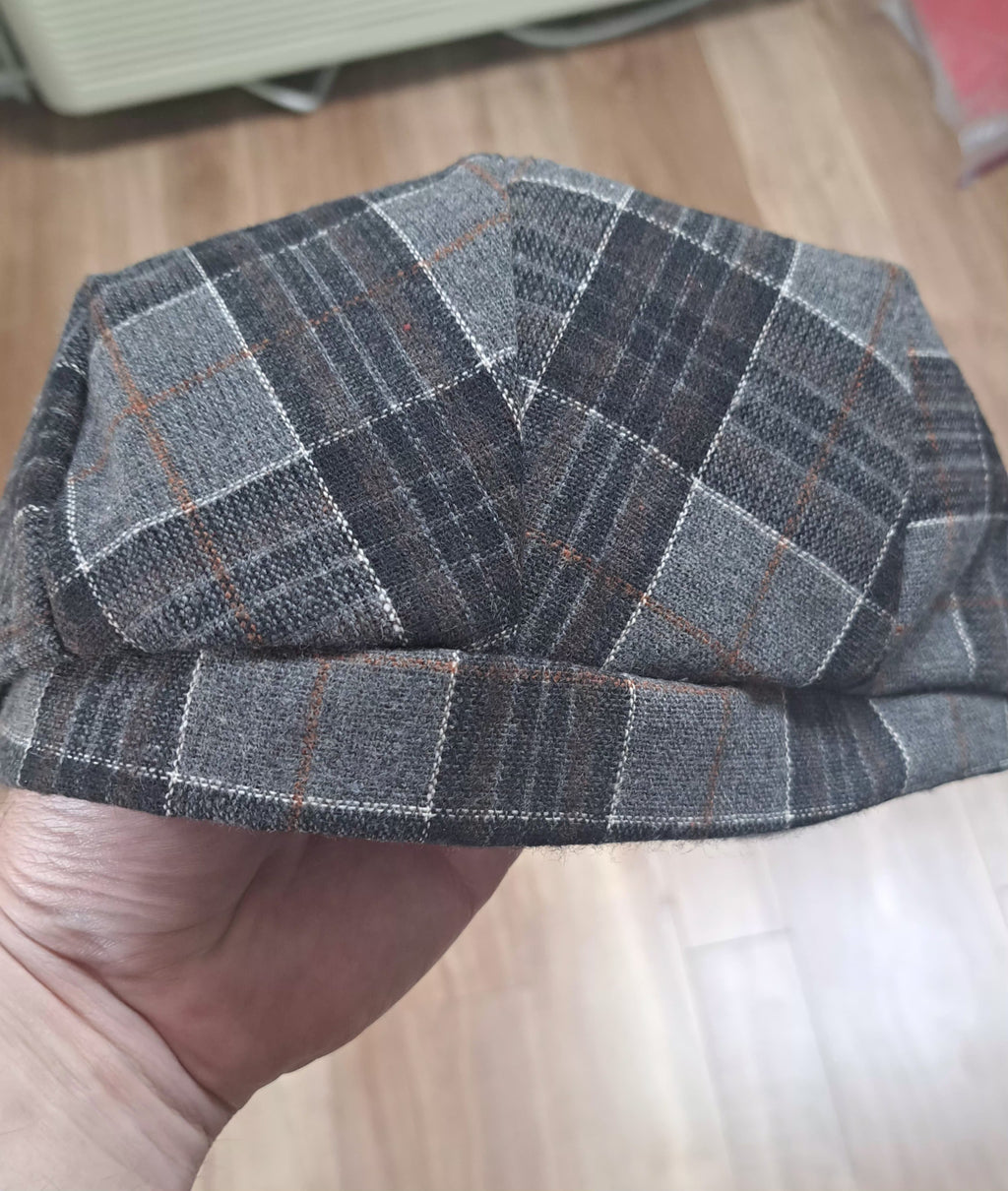 Charcoal Plaid Flat Cap