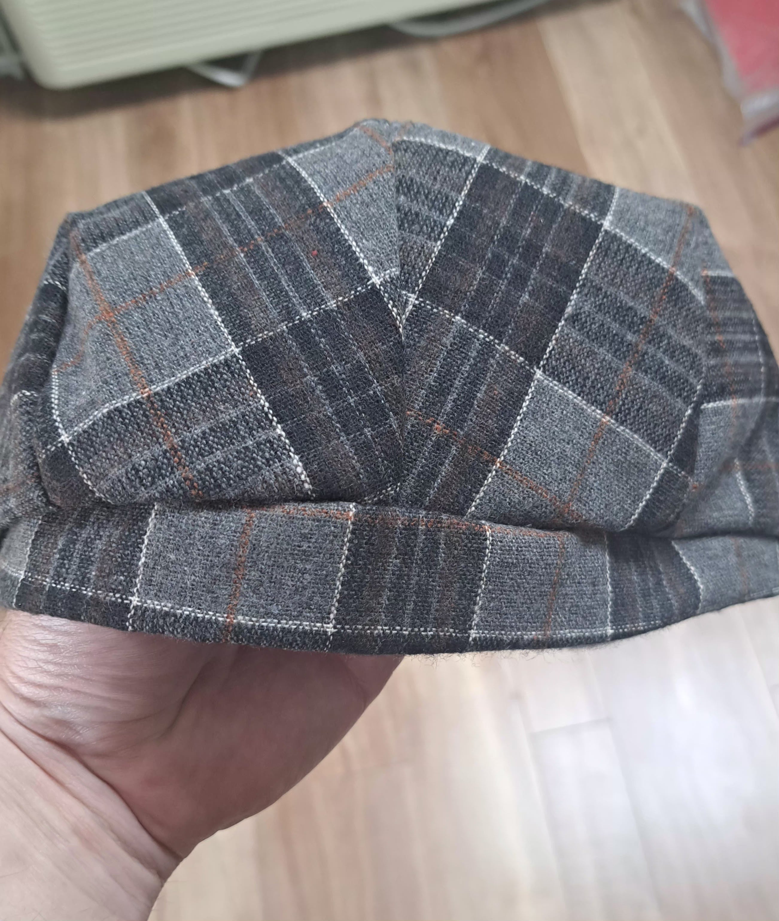 Charcoal Plaid Flat Cap