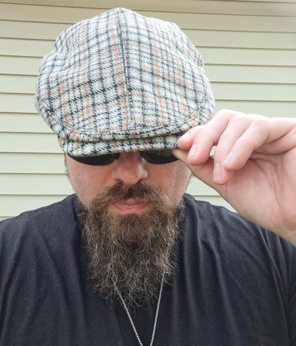 Grey Plaid Flat Cap