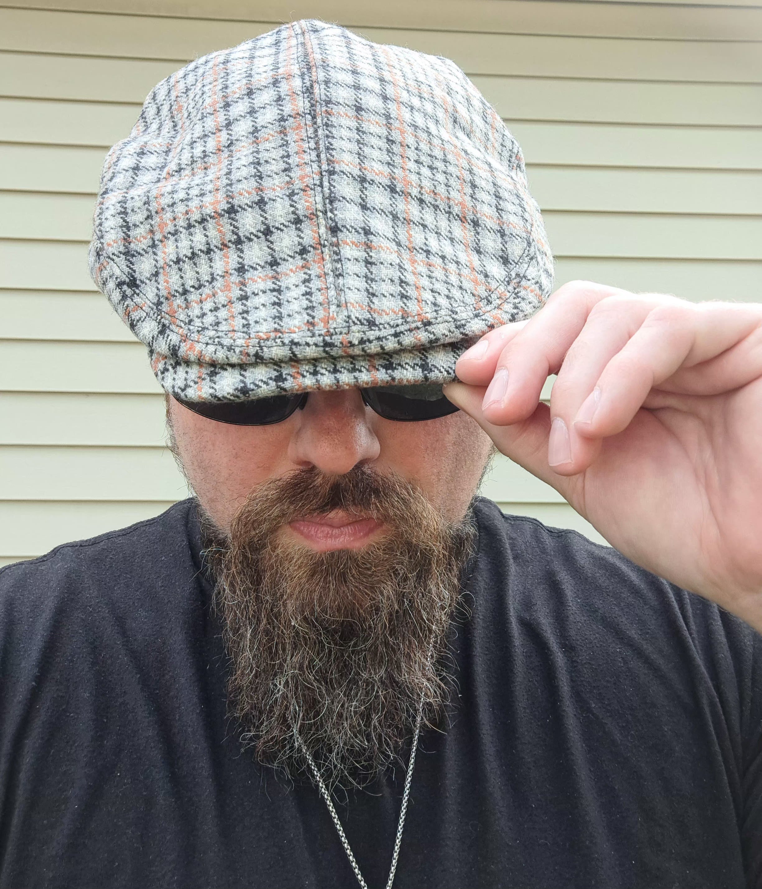 Grey Plaid Flat Cap