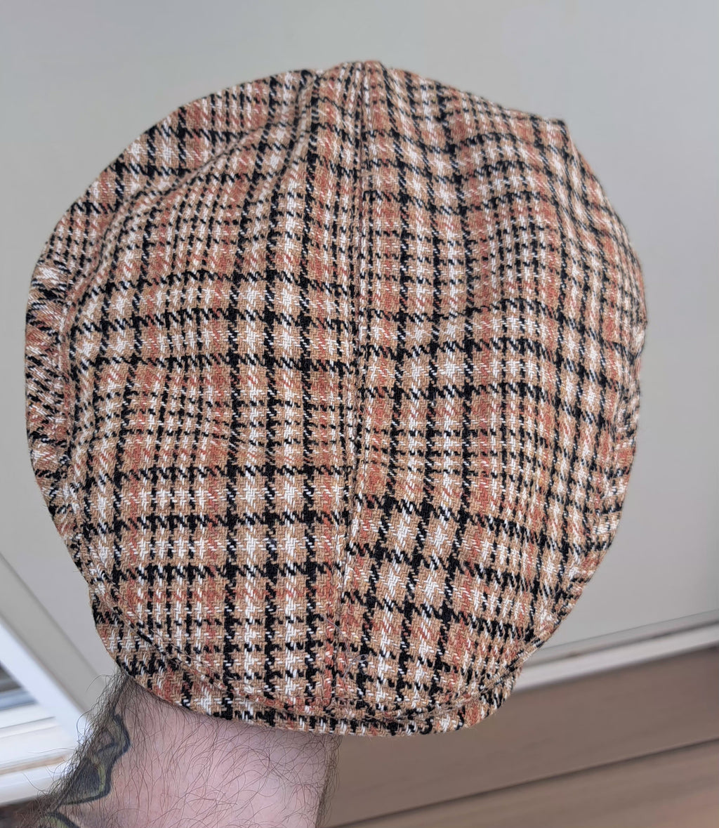 Brown Plaid Flat Cap