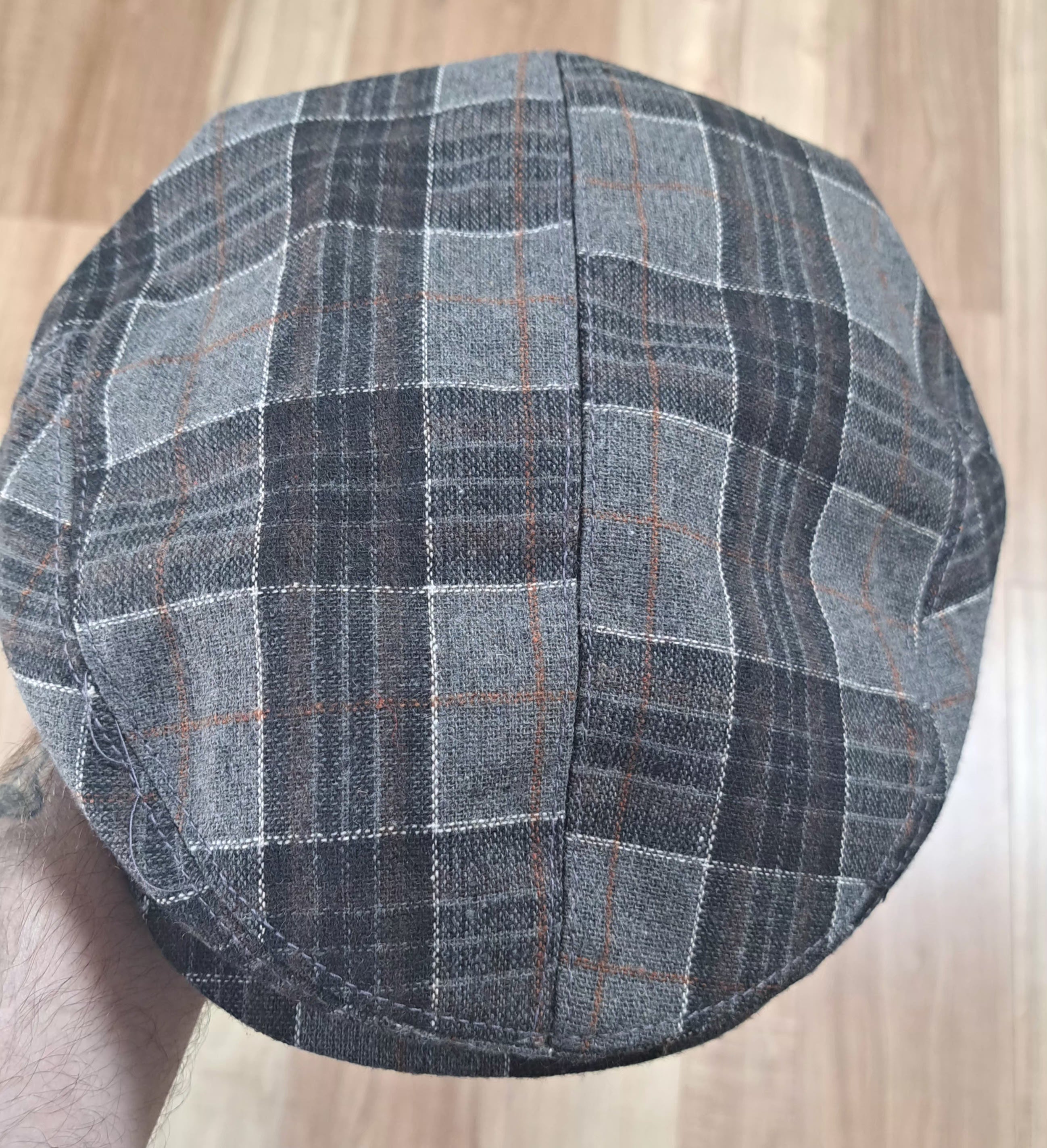 Charcoal Plaid Flat Cap